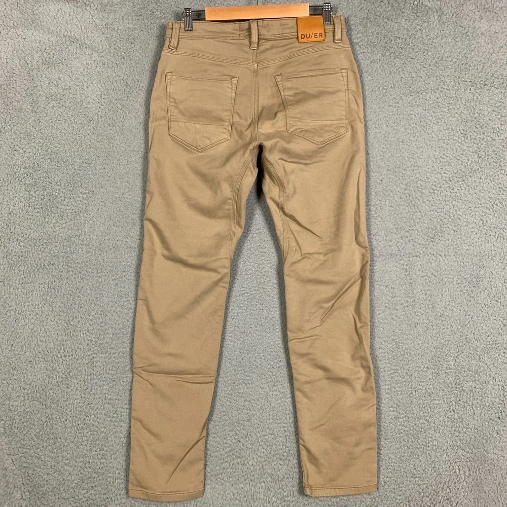Du/er N2X‎ Pants No Sweat Men's 32 x 32 Khaki Stretch Performance Slim Tapered